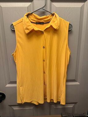 Tommy Hilfiger Yellow Sleeveless Button-Up Tank